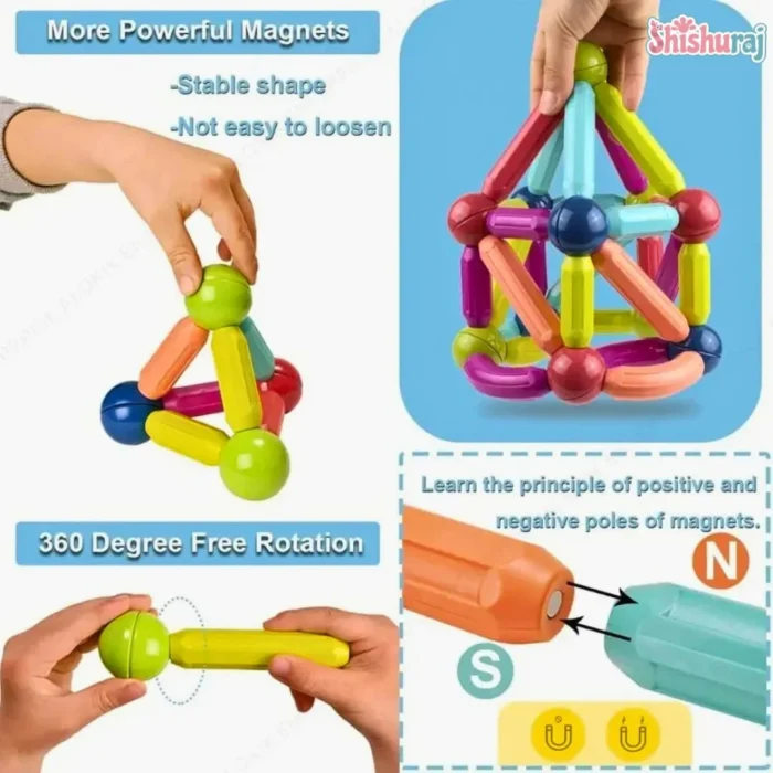 Magnetic Sticks Building Set 25 Pcs Price BD | Kids STEM Construction Toy Bangladesh | ShishuRaj - Image 5