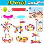 Magnetic Sticks Building Set 36 Pcs Price BD | Kids STEM Construction Toy Bangladesh | ShishuRaj - Image 9