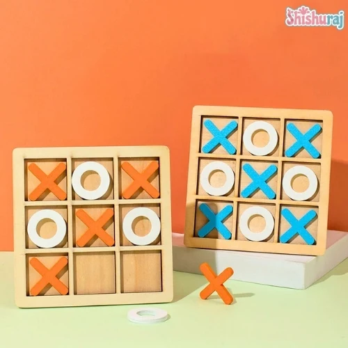 Tic Tac Toe XO Wooden Board Game