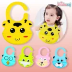 Silicone Cartoon Design Bibs with Food Catcher - Image 2