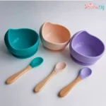 Silicone Bowl Fork and Spoon Set - Image 3
