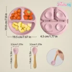 Food Grade Silicone Dining Plate With Spoon - Image 2