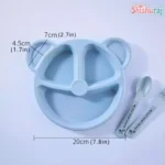 Wheat Bear Feeding Set with Divided Plate a Spoon & a Fork - Image 2