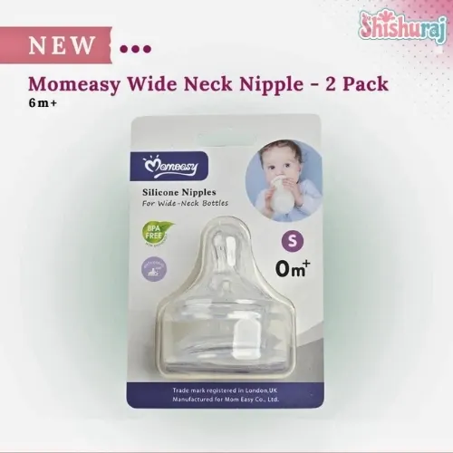 Momeasy Wide-Neck Silicone Nipple – 2pcs