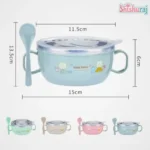 Baby Stainless Steel Feeding Bowl Spoon Set - Image 4
