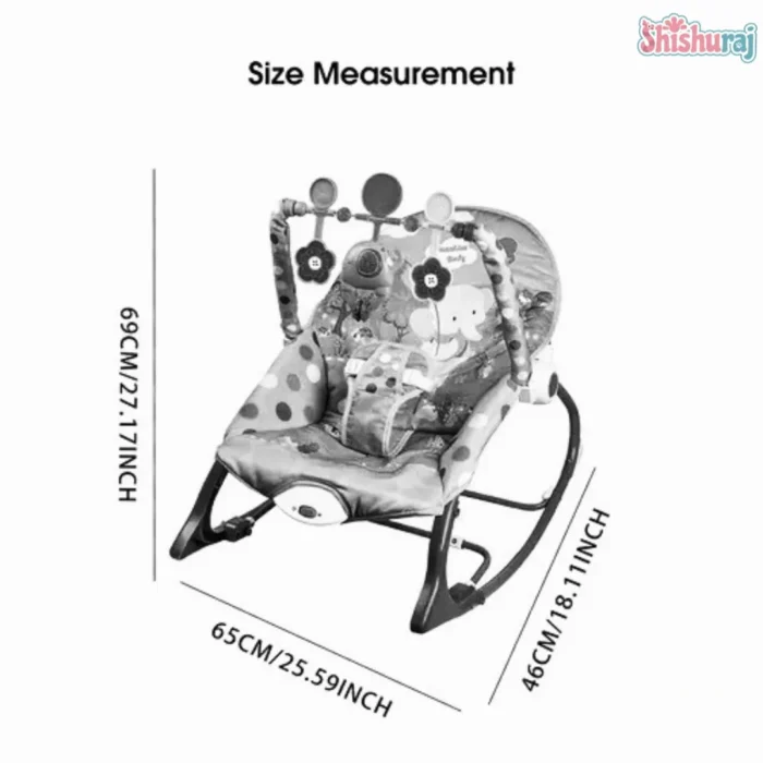 Tii Baby Musical Rocking Chair with Mosquito Net Price In BD | Vibration & Toy Bar | ShishuRaj - Image 3