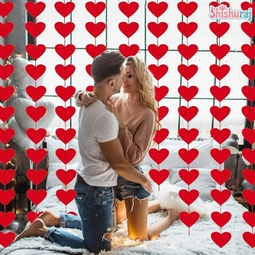 Heart Shape Metallic Foil Curtain