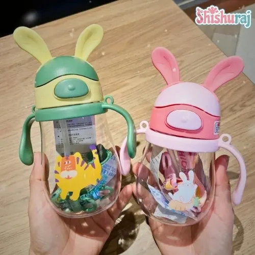 Cute Rabbit Baby Mum Pot With Straw 350ml