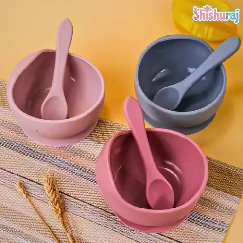 Silicone Bowl Fork and Spoon Set