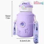 Astronaut Water Bottle With Straw And Stickers- 500ml - Image 5