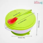 Apple Bear Anti Slip Baby feeding Bowl With Lid and Spoon - Image 4