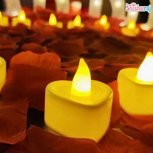 LED Candle Heart Shaped 6pcs