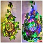 Bird Nest with Bird, Leaf & String Light