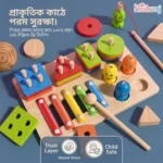 3 In 1 Wooden Column Set Toy - Image 4