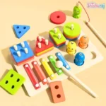 3 In 1 Wooden Column Set Toy - Image 5
