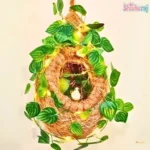 Bird Nest with Bird, Leaf & String Light - Image 2