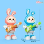 Dancing Rabbit Guitarist Toy Price in Bangladesh | Electronic Music Light Rotating Interactive Rabbit Toy for Kids - Image 2
