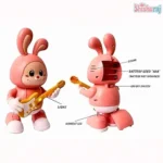 Dancing Rabbit Guitarist Toy Price in Bangladesh | Electronic Music Light Rotating Interactive Rabbit Toy for Kids - Image 3