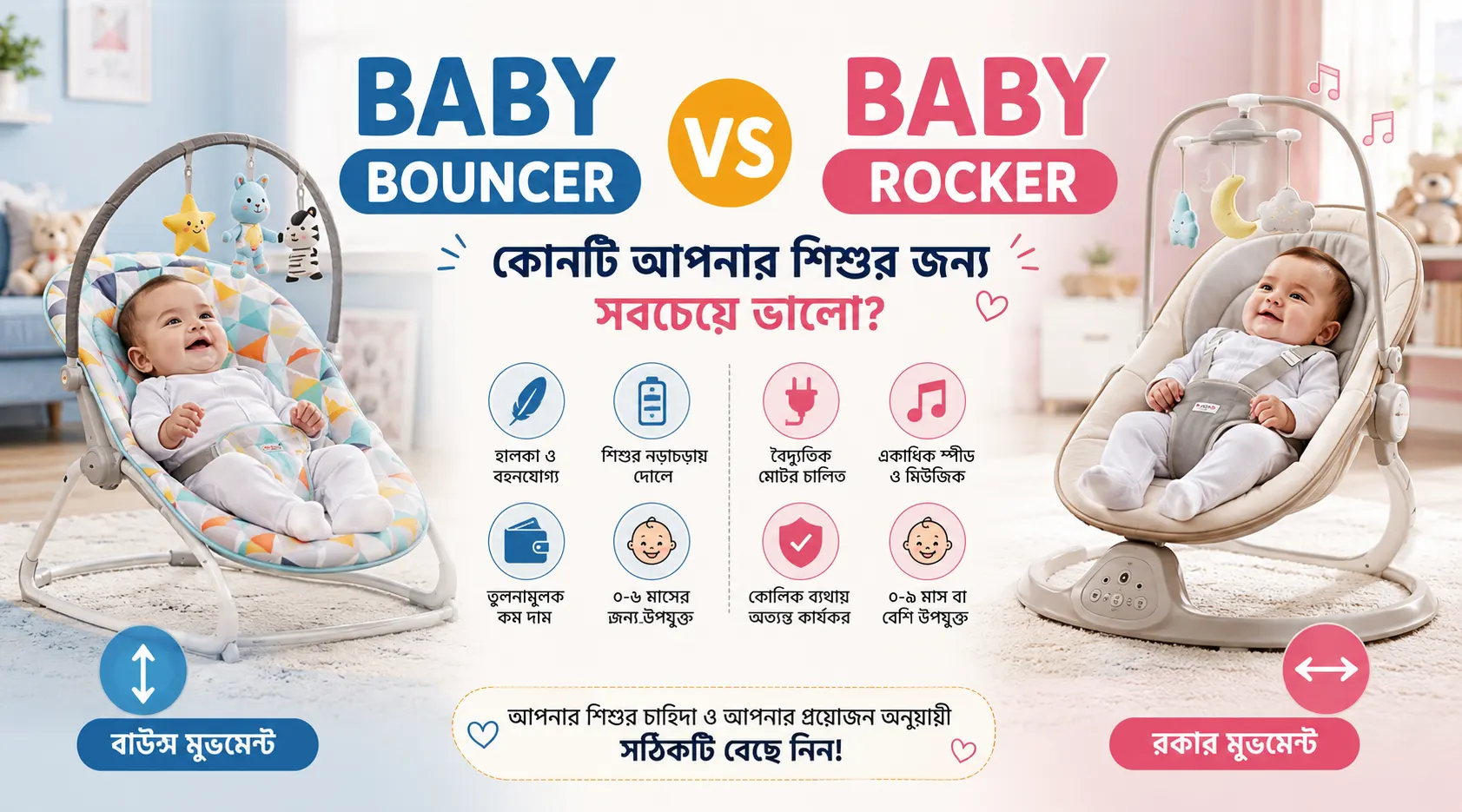 baby bouncer vs rocker Bangladesh