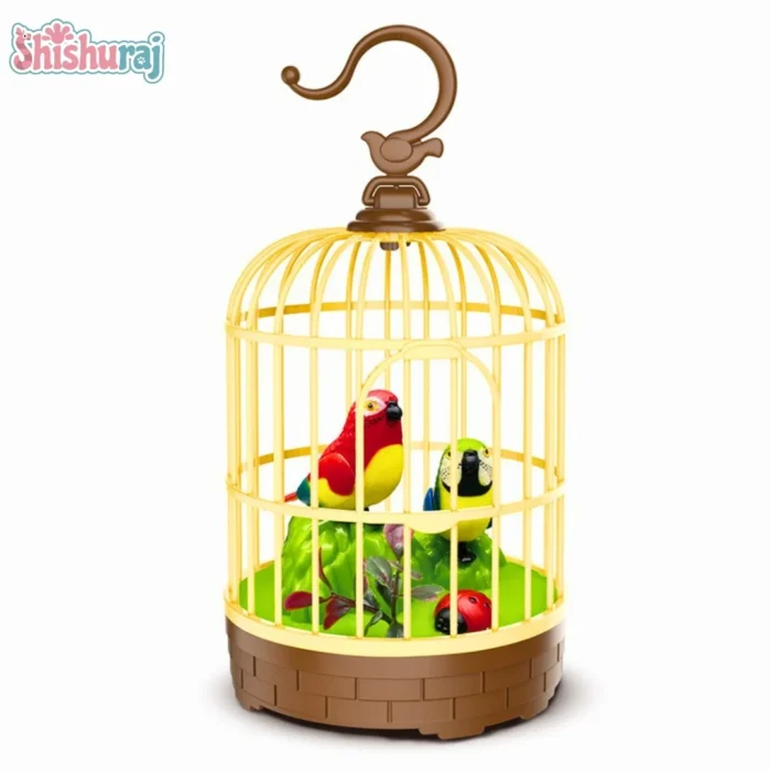Talking Birds Cage Price In Bangladesh | Voice Sensing Dual Bird Electronic Pet Toy for Kids | ShishuRaj - Image 2