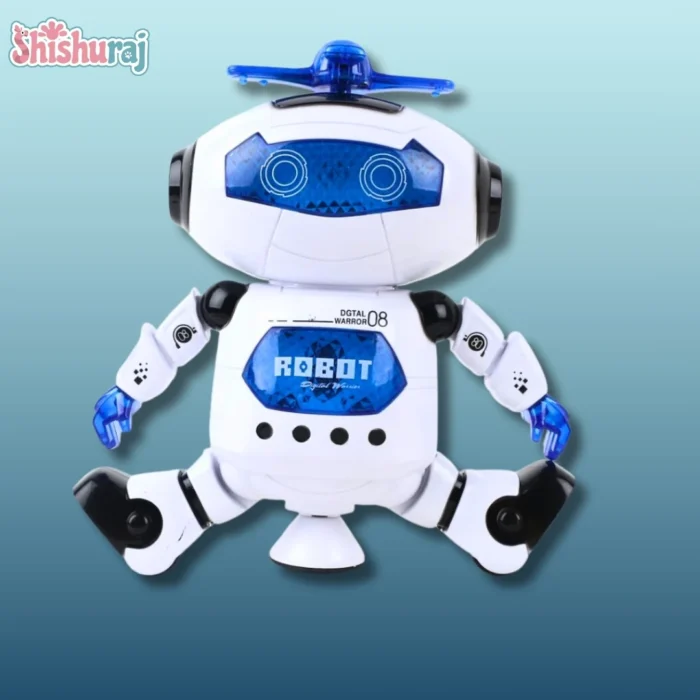 Walking Dancing Robot Toy Price In BD | 360° Spinning LED Light & Music for Toddlers | ShishuRaj - Image 2