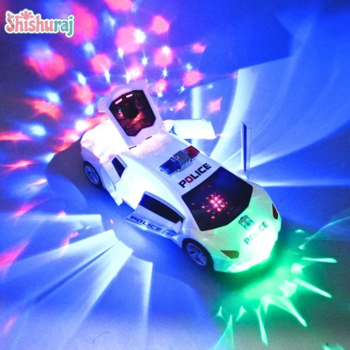 360 Degree Rotating Police Car Toy Price In BD | Light & Music, Auto Door Open Dream Super Car | Shishuraj - Image 4