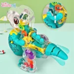 Dinos Transparent Gear Toy Price In BD | Light & Music Bump and Go Dinosaur Toy for Kids | ShishuRaj - Image 3