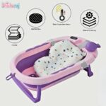Folding Baby Bathtub with Thermometer & Pillow | Portable Baby Bath Tub Bangladesh | ShishuRaj