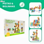 Premium Rolling Ball House Building Blocks 182 Pcs | STEM Marble Run Toy | ShishuRaj - Image 4
