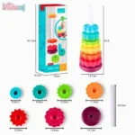 Spinny Stacker Rainbow Spin Tower BD | Montessori Sensory Toy for Kids | ShishuRaj - Image 2