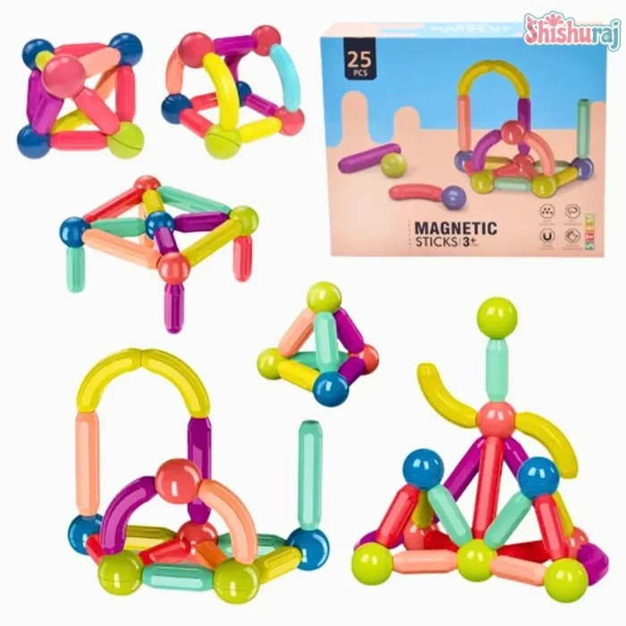 Magnetic Sticks Building Set 25 Pcs Price BD | Kids STEM Construction Toy Bangladesh | ShishuRaj - Image 2
