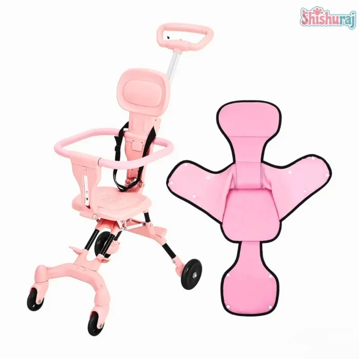 Multi-Function Magic Baby Stroller with Hood Price in BD | Pink | Foldable Stroller | Lightweight | Baby Stroller BD | ShishrRaj - Image 2