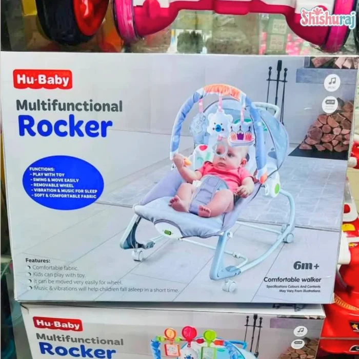 Hu-Baby Infant to Toddler Rocker Price in BD | Music, Vibration & Removable Wheel | ShishuRaj - Image 2