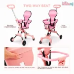 Multi-Function Magic Baby Stroller with Hood Price in BD | Pink | Foldable Stroller | Lightweight | Baby Stroller BD | ShishrRaj - Image 3