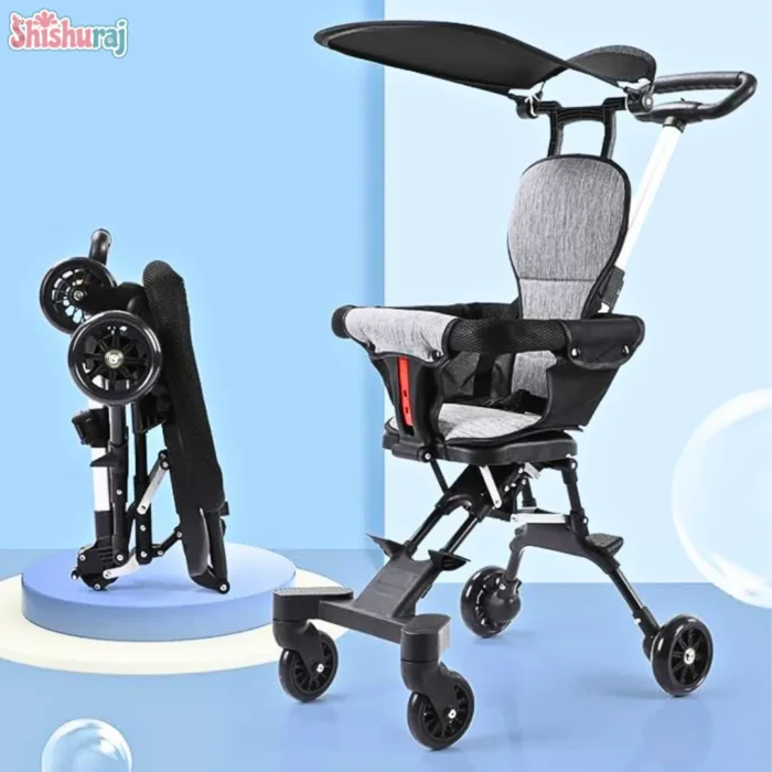 Multi-Function Magic Baby Stroller with Hood Price in BD | Black | Foldable Stroller | Lightweight | ShishuRaj - Image 2