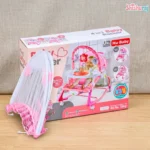Hu Baby 4-in-1 Baby Rocking Chair With Mosquito Net | Music, Vibration, Wheels & Dining Tray | ShishuRaj - Image 4
