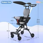 Multi-Function Magic Baby Stroller with Hood Price in BD | Black | Foldable Stroller | Lightweight | ShishuRaj - Image 4