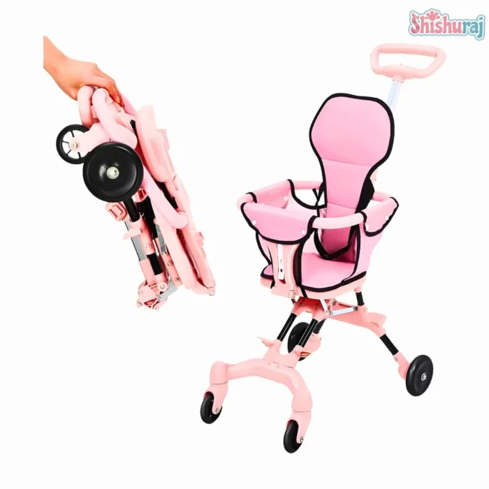 Multi-Function Magic Baby Stroller with Hood Price in BD | Pink | Foldable Stroller | Lightweight | Baby Stroller BD | ShishrRaj - Image 5