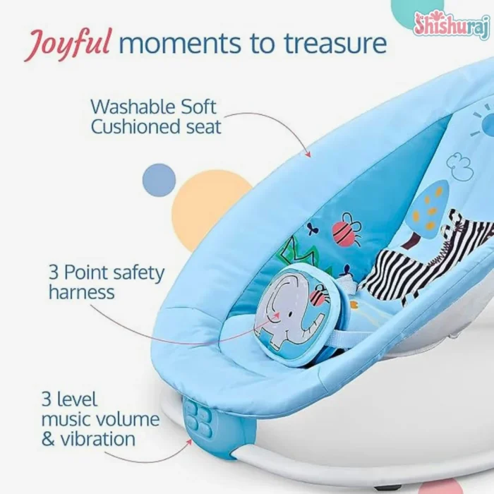 Hu-Baby Rhythmic Baby Rocker Price in BD | Remote Control & Projection Lamp | Vibration & Music | ShishuRaj - Image 2