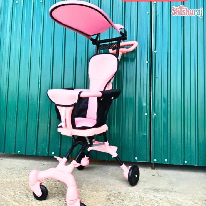 Multi-Function Magic Baby Stroller with Hood Price in BD | Pink | Foldable Stroller | Lightweight | Baby Stroller BD | ShishrRaj - Image 8